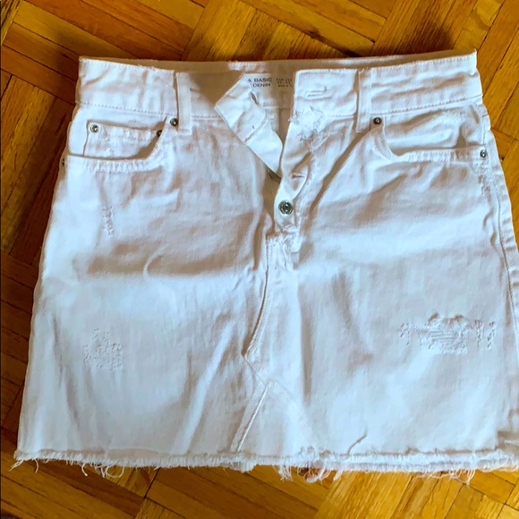 Zara white jean skirt sz xs - Picture 1 of 4